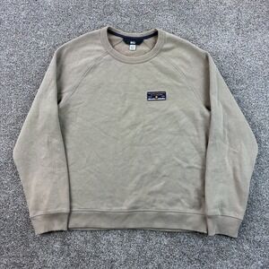 REI Co-op Sweatshirt Mens Medium Beige Pullover Crewneck Patch Logo Raglan